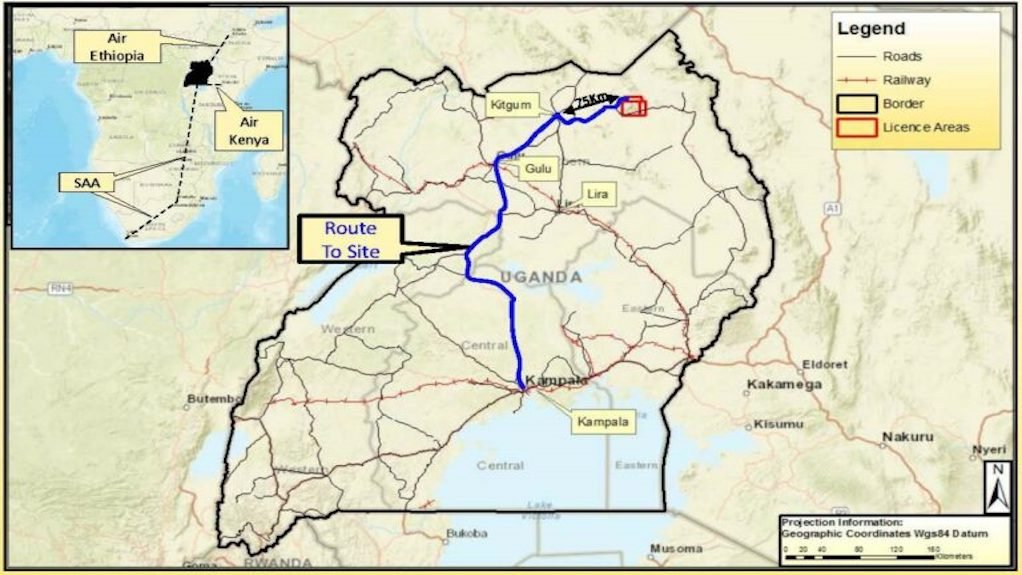 Location map of the Orom Cross graphite project