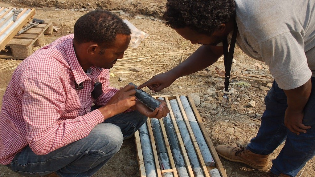 Image of core inspection at Segele project
