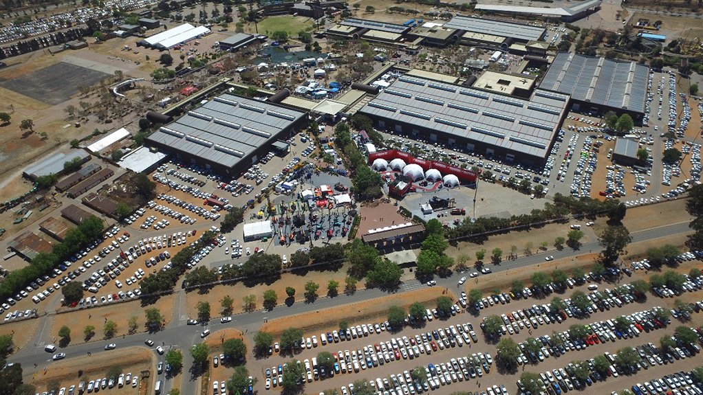 An aerial view of the Electra Mining Africa exhibition 