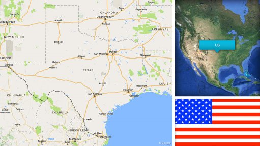 Image of US state of Texas map and flag