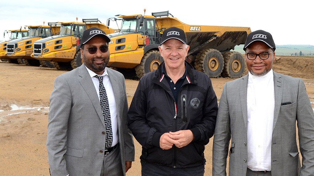 Pictured: Branden Moodley (Alfieri Director), Gary Bell (Bell Equipment Group Chairman) and Zabilon Inama (Alfieri Director)