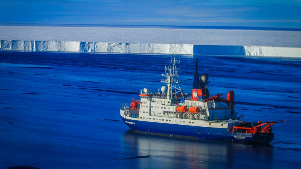 A photo of German research vessel RV Polarstern in Antarctica