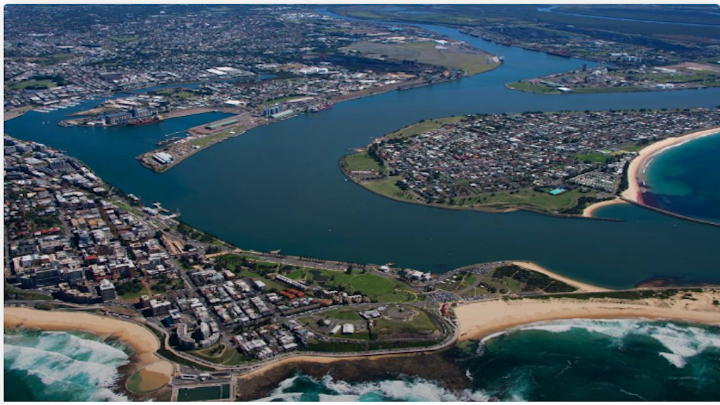 Aerial view of the Port of Newcastle, in Australia 