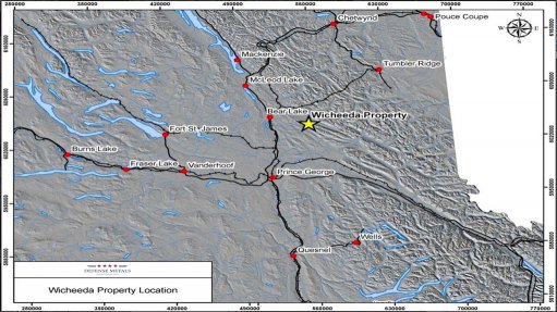 property location map of the Wicheeda rare earths project, in Canada