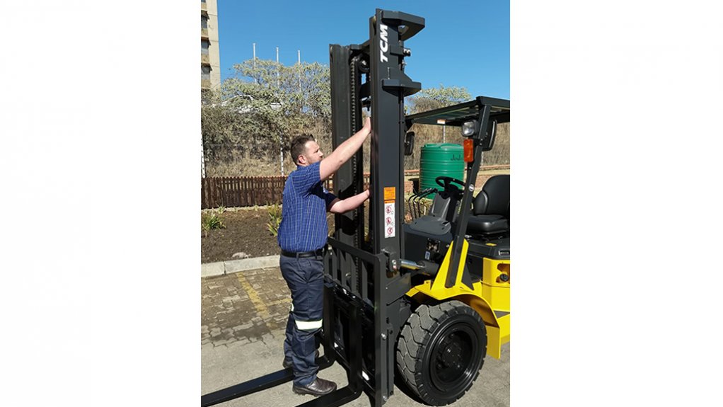 An image of a forklift inspection
