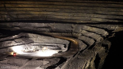 Image shows the opencut mine at the Ranger project at night
