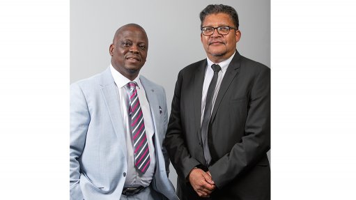 Newly elected Civil Engineering South Africa (CESA) industry body president Olu Soluade and CEO Chris Campbell stood together in press image
