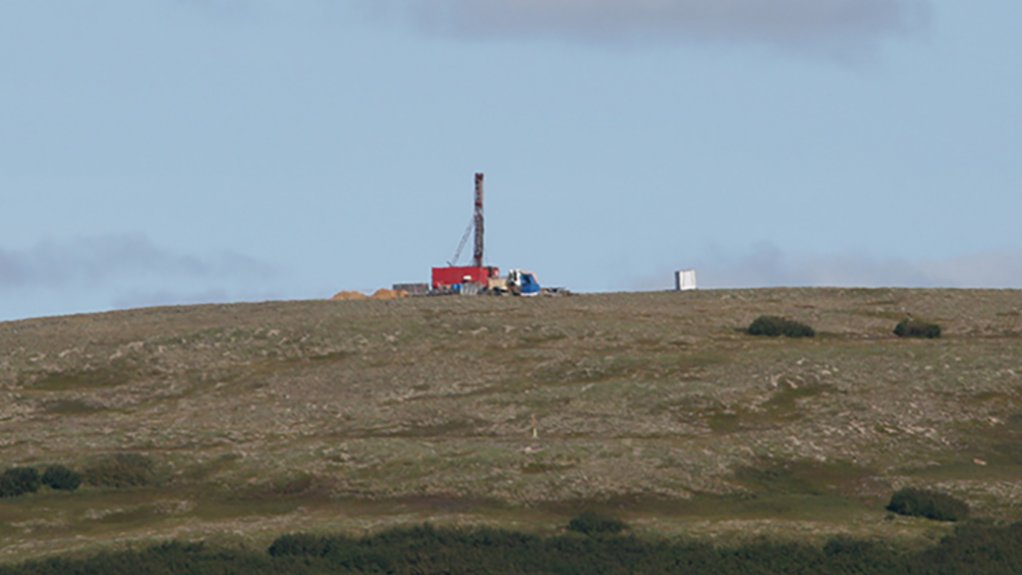 Drill rig and the Pebble copper/gold/molybdenum/silver/rhenium