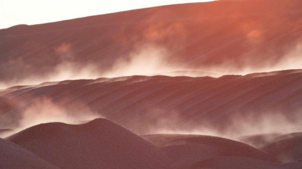 An image of iron-ore stockpiles