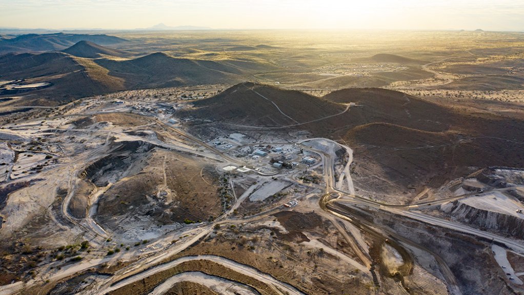 An image of the Uis tin mine operation in Namibia