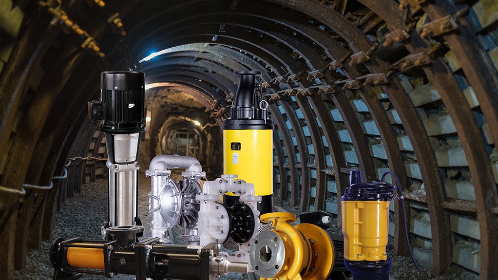 An image of AQS' dewatering pumps range in an underground operation 