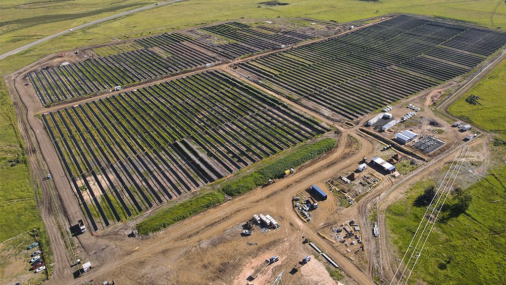 A large solar plant at the Evander mine, which should be extended even further, subject to regulatory approval