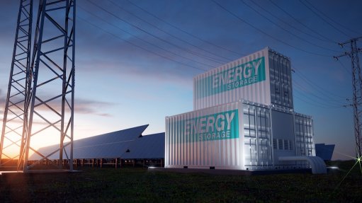 Image of battery energy storage containers and solar panels
