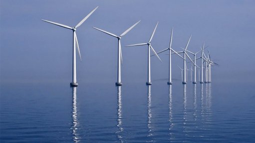 A photo of offshore wind turbines