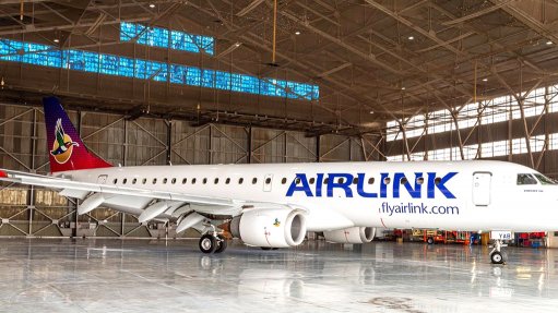 An Embraer E190 airliner of South African operator Airlink