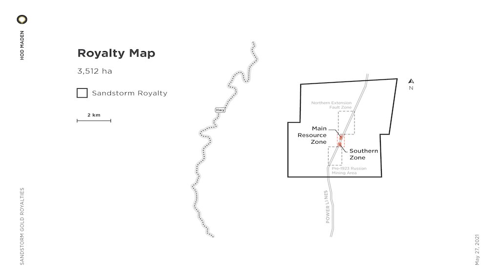 Royalty map of the Hod Maden project