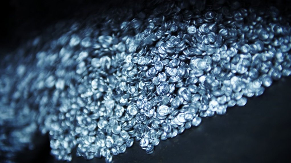 An image of zinc flakes