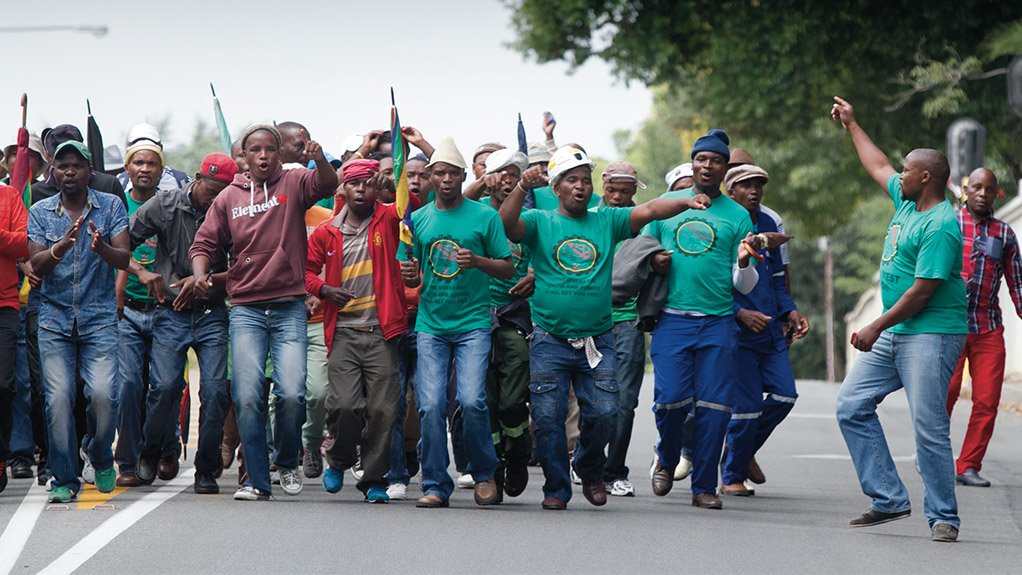 Striking mineworkers