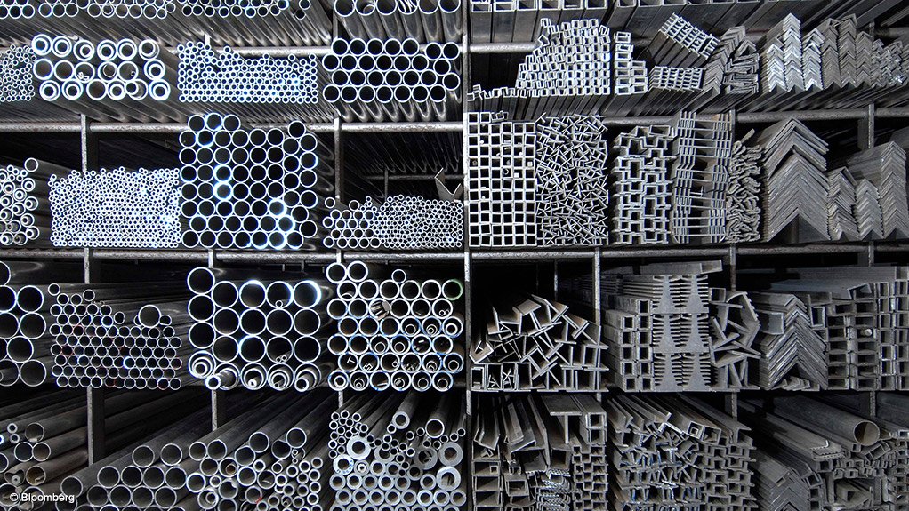 An image showing rows of aluminium bars 