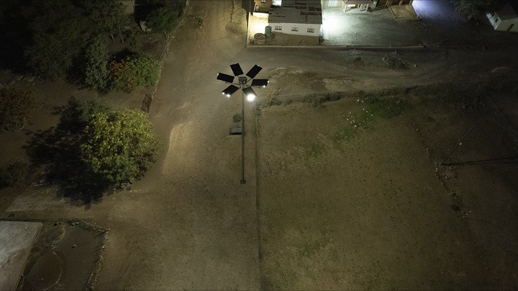 With this new lighting installation, the community benefits from security lighting even during loadshedding.