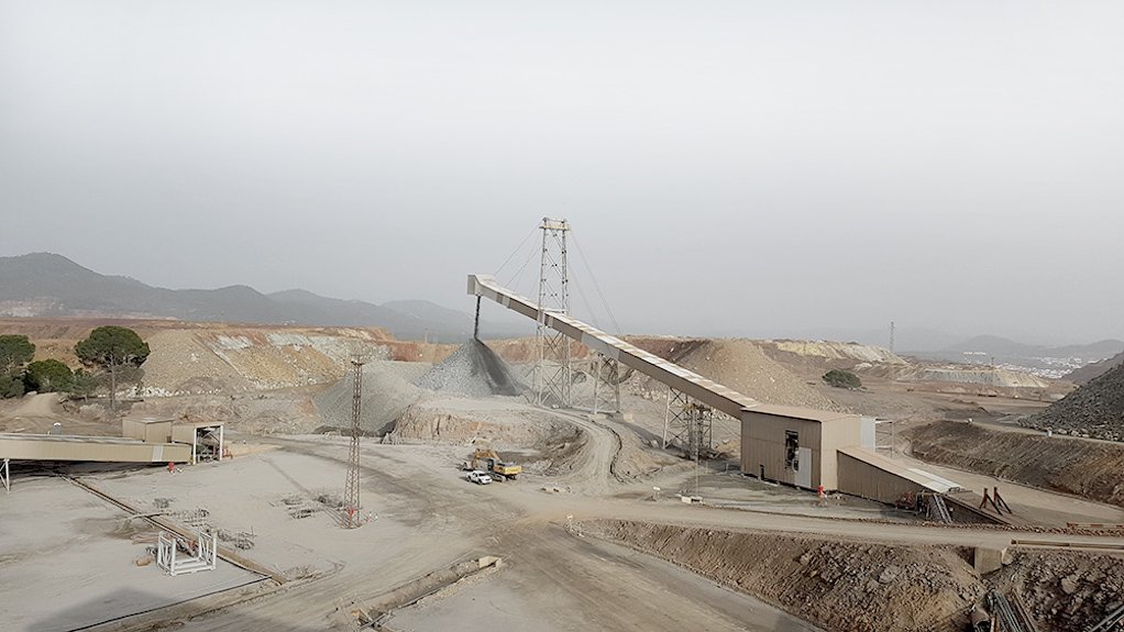 Coarse ore stockpile at the Riotinto mine