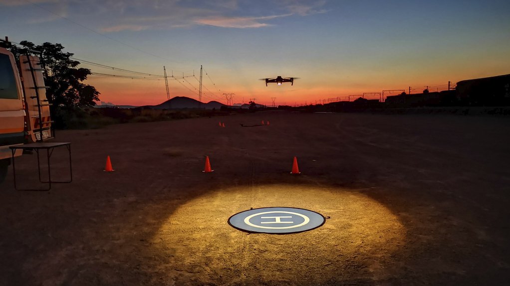 A drone landing
