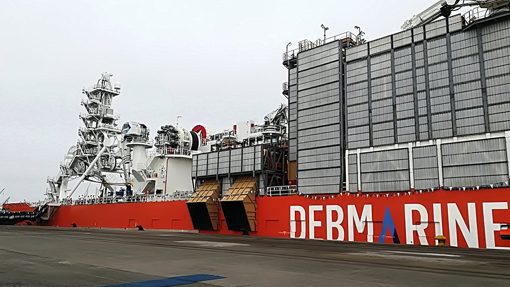 An image showing part of the exterior of the Benguela Gem vessel at the Port of Walvis Bay 