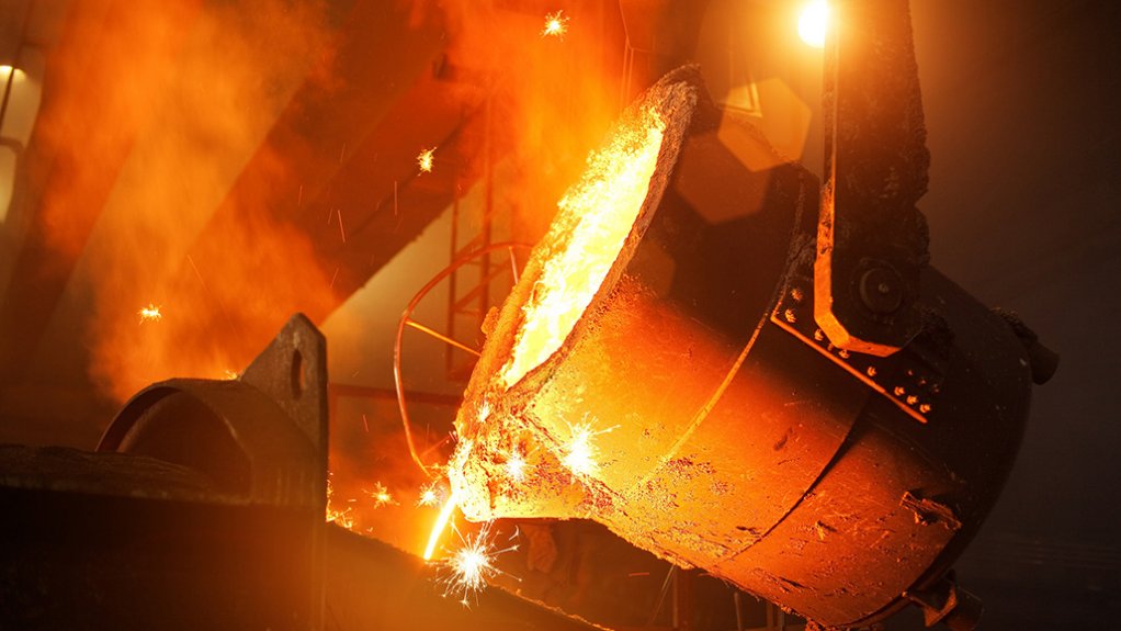 A closeup image of a steel melting furnace 