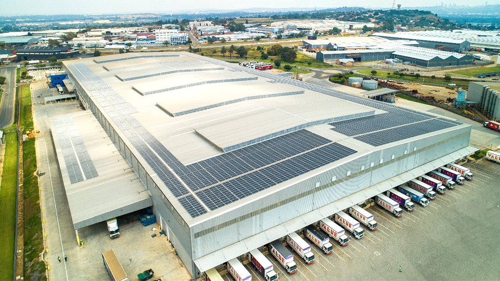 A photo of SOLA's solar modules on top of PepsiCo’s facility