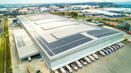 A photo of SOLA's solar modules on top of PepsiCo’s facility