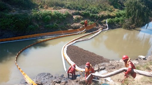 Containment efforts under way after diesel flowed into the Meul river