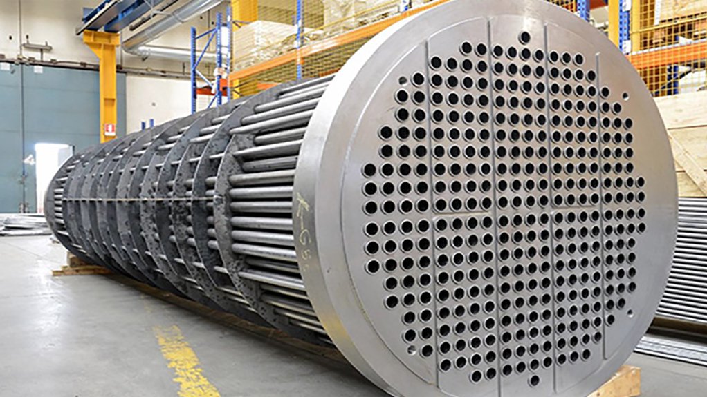 An image depicting a silver tube plate heat exchanger