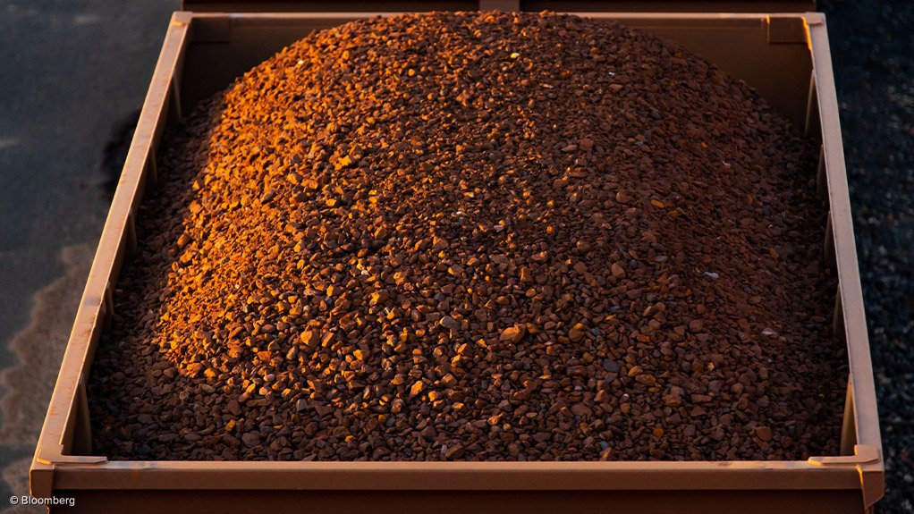 Iron-ore being transported to port
