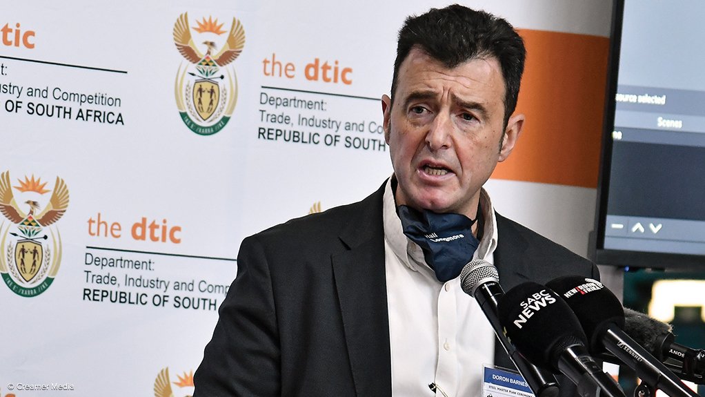 Scaw Metals CEO Doron Barnes speaking at the launch of the Steel Master Plan in 2021