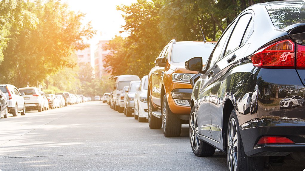 Image of a row of parked cars