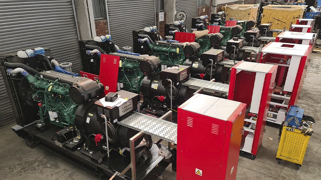 The 550 kVA gensets being assembled at the Zest WEG manufacturing facility in Cape Town.