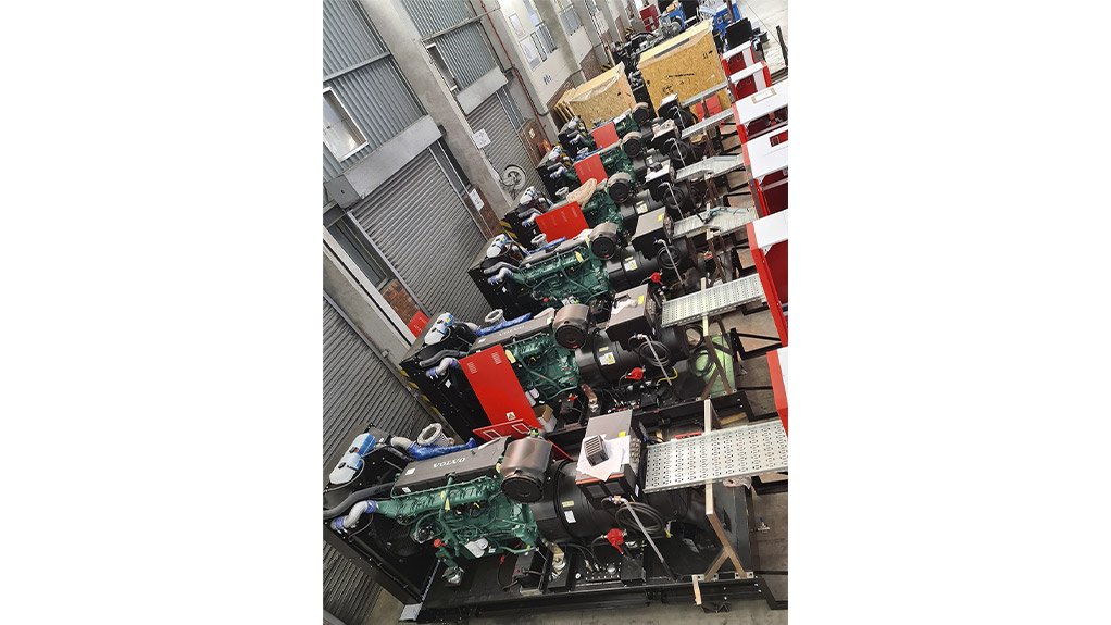 Six gensets being assembled for a client in the marine sector at the Zest WEG facility in Cape Town. 