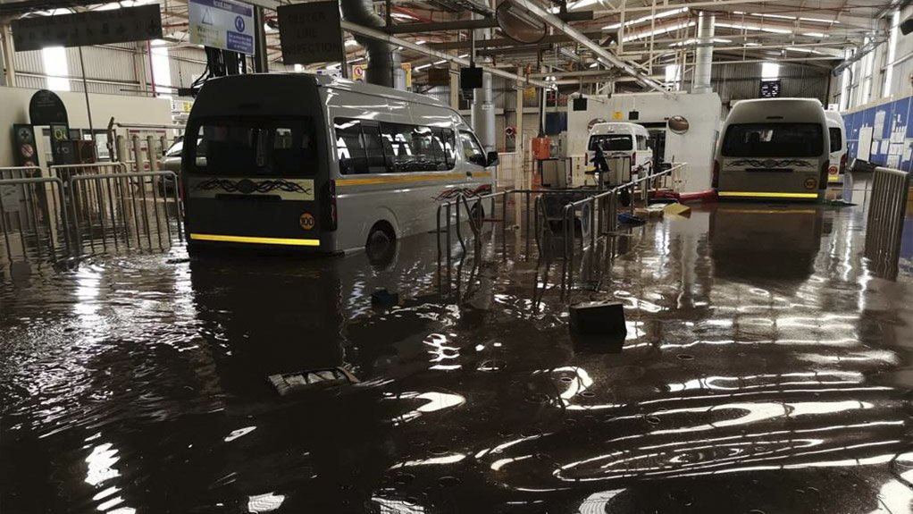 Image of the flooded Toyota plant in Durban