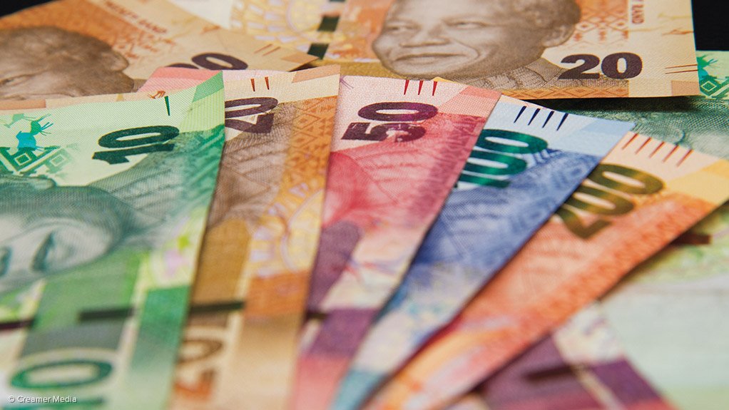 A photo of South African bank notes