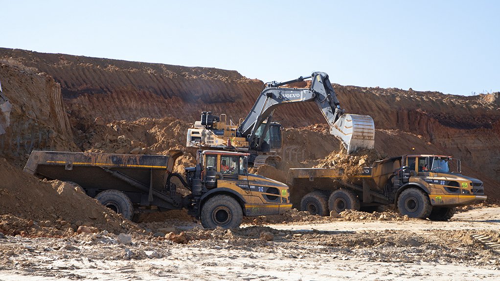 An image of mining operations at the Khanye Colliery