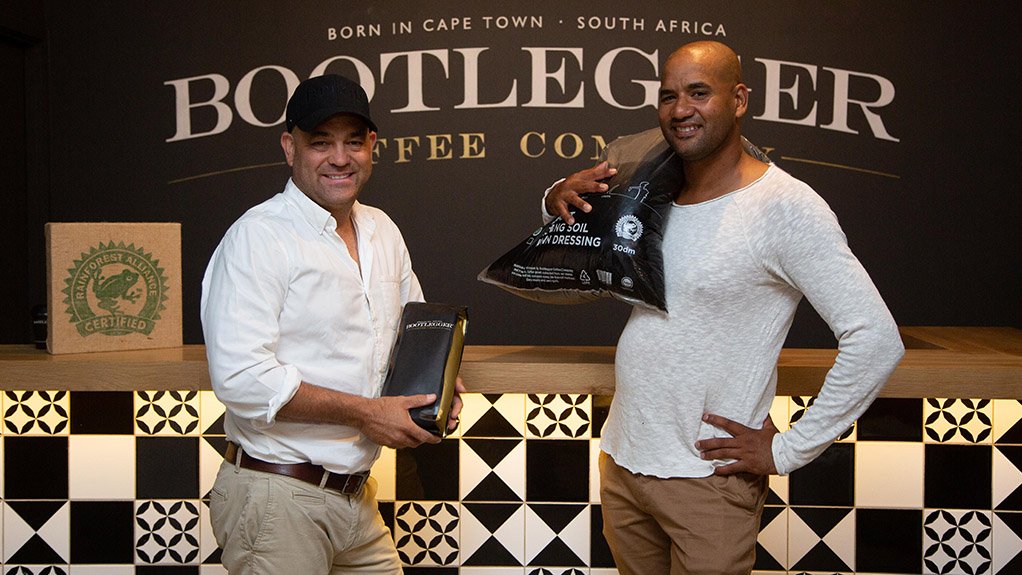 Bootlegger Coffee co-founder and director Pieter Bloem with Ywaste owner Emile Fourie