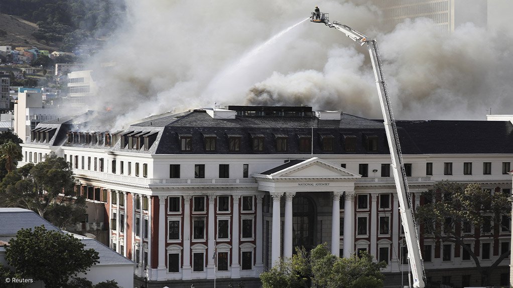 National Assembly building on fire