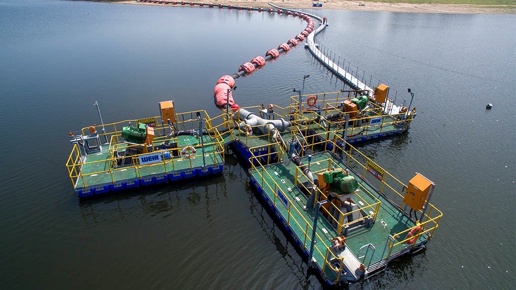 An image of the Weir Minerals pontoon in operation 