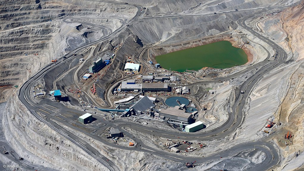 An aerial view of the Los Bronces operation in Chile