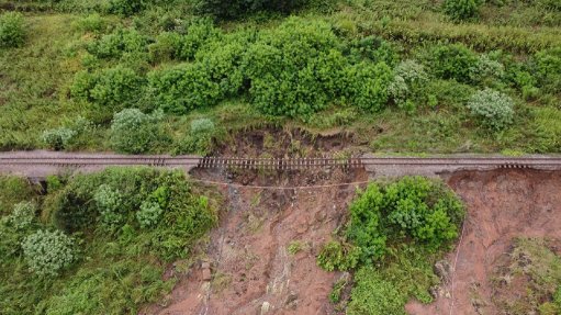 The damage to Umgeni Steam Railways' track