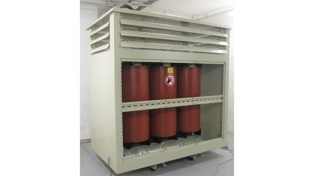 A cast resin dry-type transformer in an IP23 grade enclosure used in the mining sector
