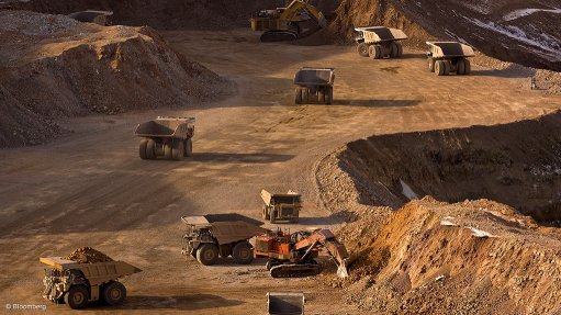 Image shows an openpit mining operation 