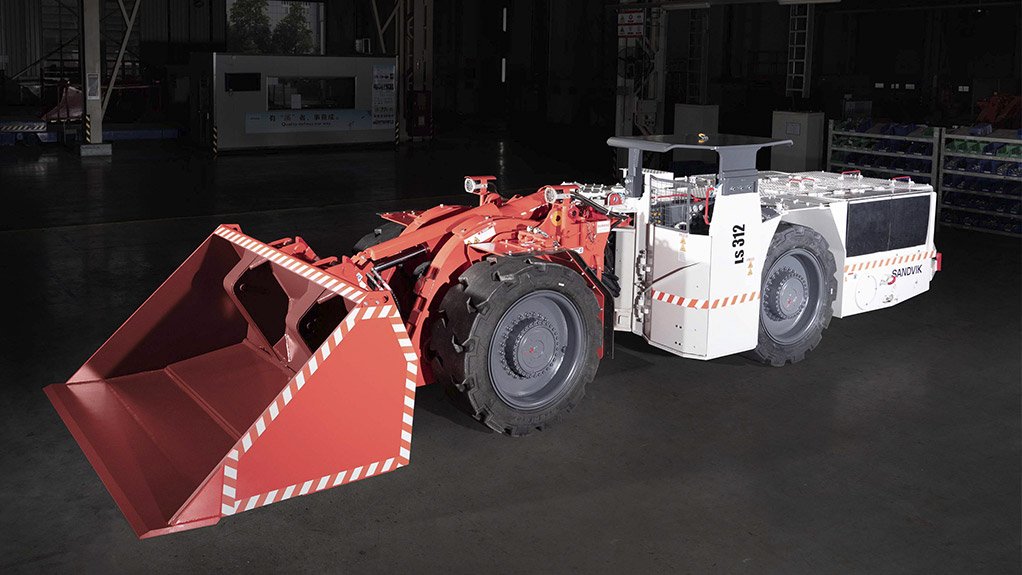 A 12 tonne capacity Sandvik LS312 flameproof loader for underground coal operations.