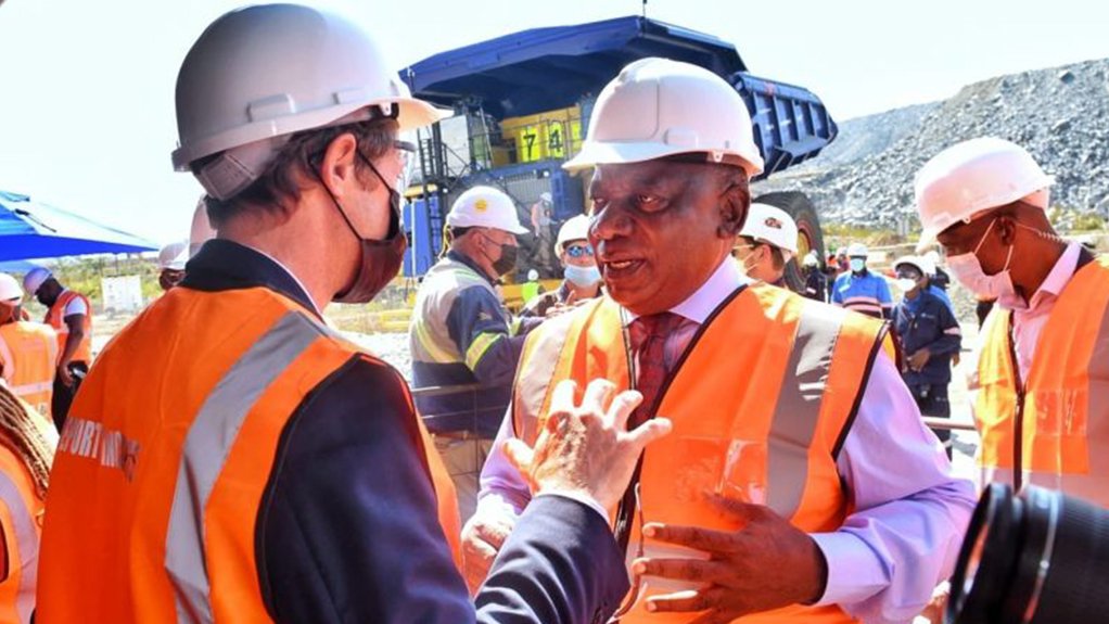 President Cyril Ramaphosa attending the launch of Anglo American's first hydrogen-powered mine haul truck 