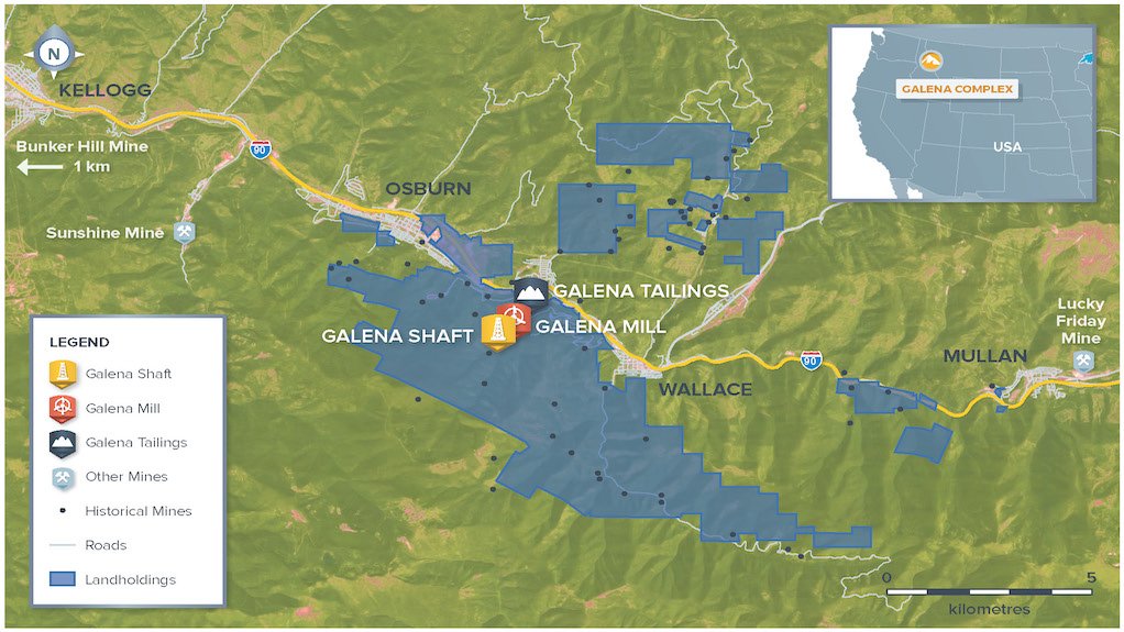 Location of the Galena Mine Complex